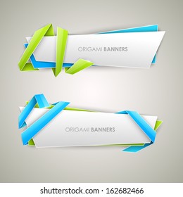 Origami vector banners set 