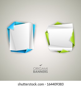 Origami vector banners set 