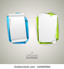 Origami vector banners set 