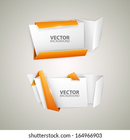 Origami vector banners set 