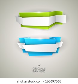 Origami vector banners set