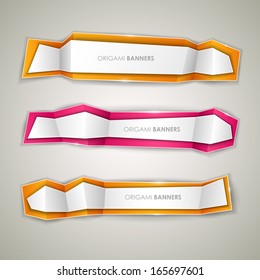 Origami vector banners set