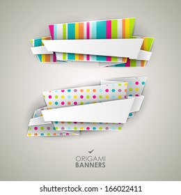 Origami vector banners set 