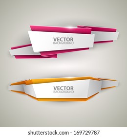 Origami vector banners set 