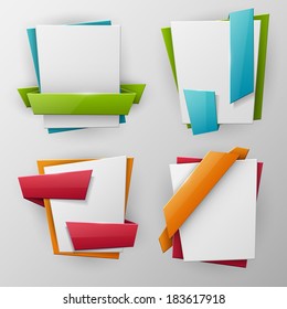 Origami vector banners set 