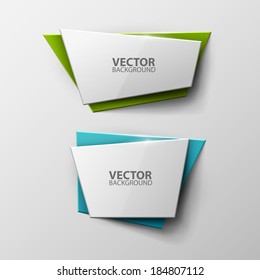 Origami vector banners set 