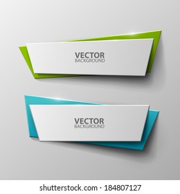 Origami vector banners set 