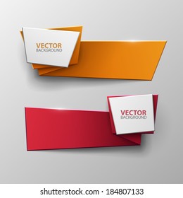 Origami vector banners set 