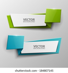 Origami vector banners set 