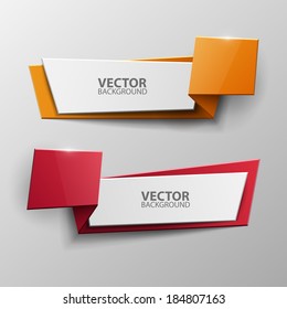 Origami vector banners set 