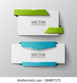 Origami vector banners set 