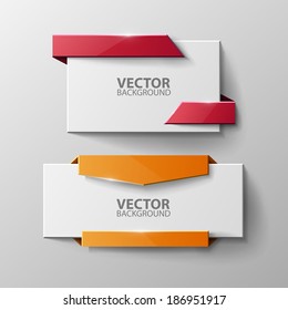 Origami vector banners set 