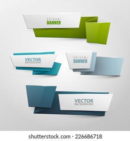 Origami vector banners set 