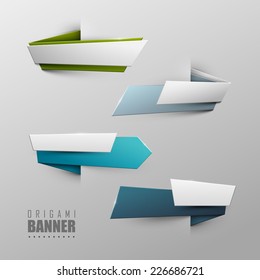 Origami vector banners set 