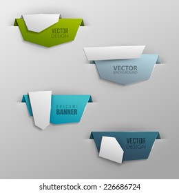Origami vector banners set 