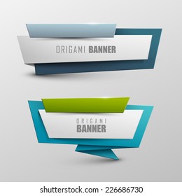 Origami vector banners set 