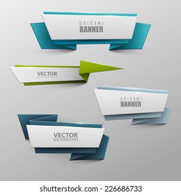Origami vector banners set 