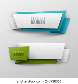 Origami vector banners set 