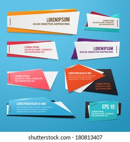 Origami vector banners set for your text.