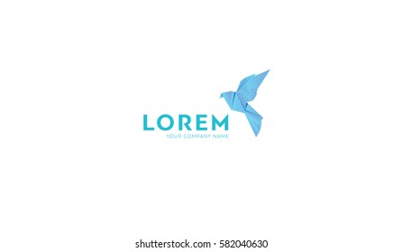 origami vector bird logo logotype