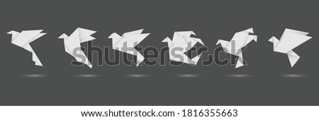 Origami vector birds. creative illustration. logo concepts. 