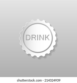 Origami vector bottle cap icon.