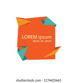 origami vector frame for text