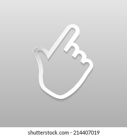 Origami vector human palm icon