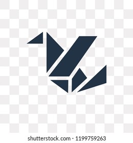 Origami vector icon isolated on transparent background, Origami transparency concept can be used web and mobile
