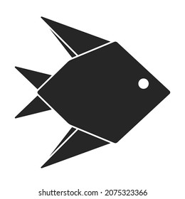 Icono vectorial de origen.Icono vector negro aislado en origami de fondo blanco.