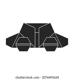 Origami Vektorsymbol.Schwarz Vektorsymbol einzeln auf weißem Hintergrund Origami.