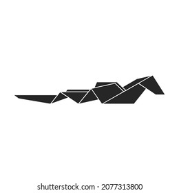 Origami vector icon.Black vector icon isolated on white background origami.