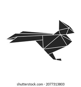 Icono vectorial de origen.Icono vector negro aislado en origami de fondo blanco.