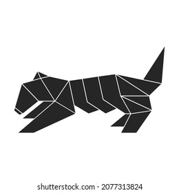 Origami vector icon.Black vector icon isolated on white background origami.