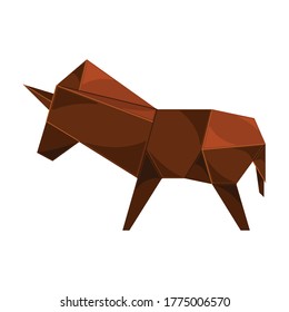 Origami vector icon.Cartoon vector icon isolated on white background origami.
