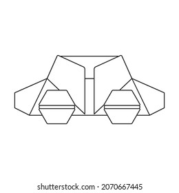 Origami vector icon.Outline vector icon isolated on white background origami.