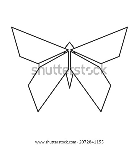 Origami vector icon.Outline vector icon isolated on white background origami.