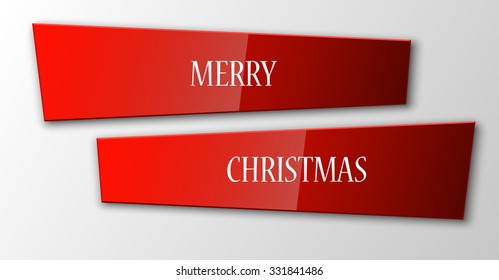 Origami  Vector infographic colorful banners set with an inscription Merry christmas 