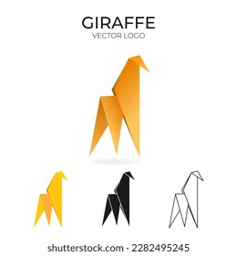 Origami vector logo and icon with giraffe. 