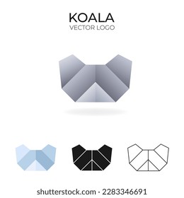 Origami vector logo and icon with koala. 