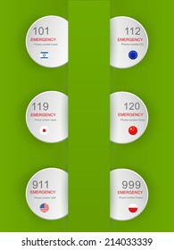 Origami vector phone numbers emergency set.