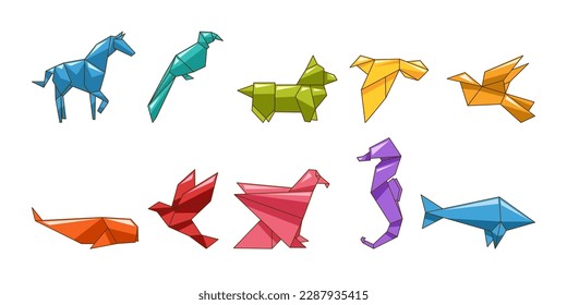 Origami vector set collection graphic clipart design