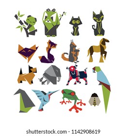 Origami vector set designed in a simple way so it can be used for multiple purposes i.e. logo ,mark ,symbol or icon.