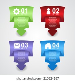 origami web banners with number options