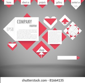 Origami website design, eps8 format