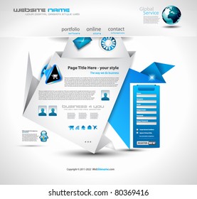 Origami Website - Elegant Design for Business Presentations. Template with a lot of design elements. Every Shadow is transparent