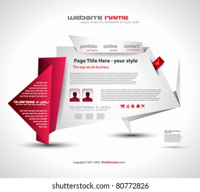 Origami Website - Elegant Design for Business Presentations. Template with a lot of design elements. Every Shadow is transparent