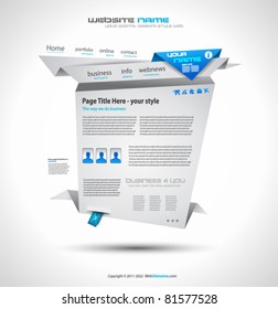 Origami Website - Elegant Design for Business Presentations. Template with a lot of design elements. Every Shadow is transparent
