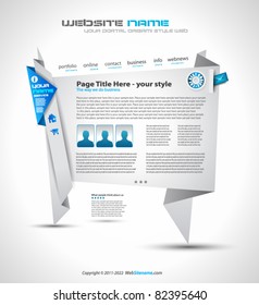 Origami Website - Elegant Design for Business Presentations. Template with a lot of design elements. Every Shadow is transparent