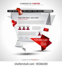 Origami Website - Elegant Design for Business Presentations. Template with a lot of design elements. Every Shadow is transparent